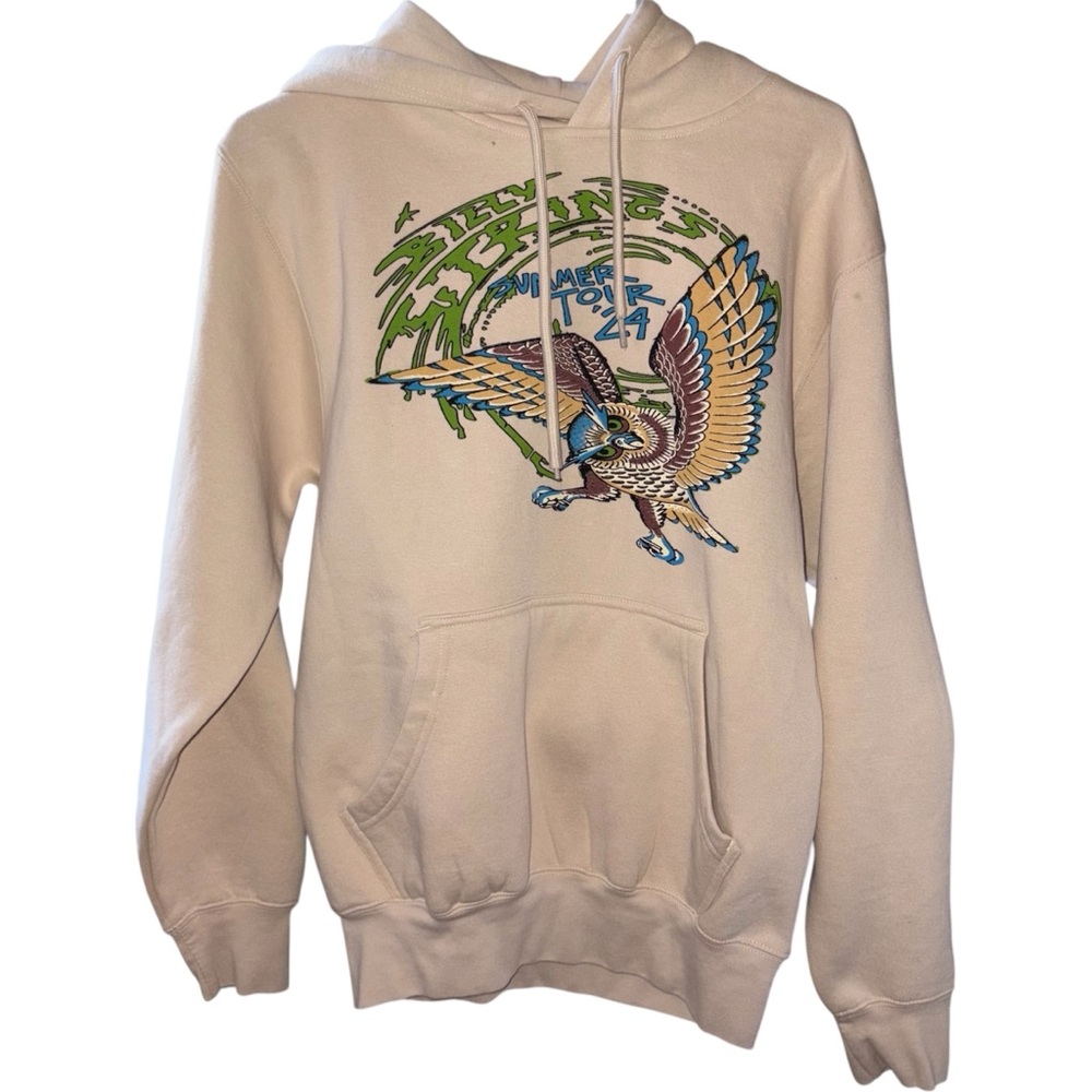 Billy Strings Summer Tour '24 Owl Beige/Cream Color Hoodie Men’s Size Small